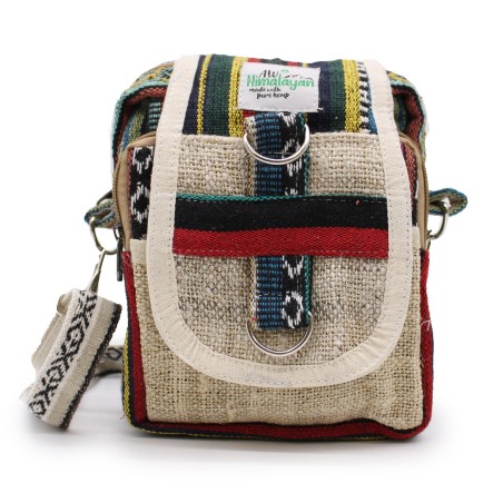 Bolsa de Viaje Body-Cross Natural Hemp & Jhari - 15x18x5cm