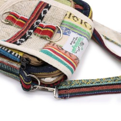 Bolsa de Viaje Body-Cross Natural Hemp & Jhari - 15x18x5cm