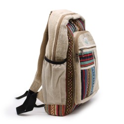 Mochila Grande de Cáñamo - Estilo Cremalleras Rectas - 45x30x10cm