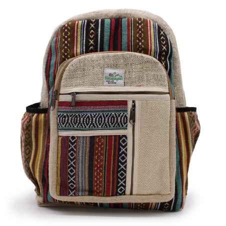 Mochila Grande de Cáñamo - Estilo Cremalleras Rectas - 45x30x10cm