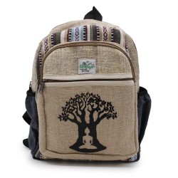 Kleiner Hanf Rucksack - Bohdi Tree Design -...