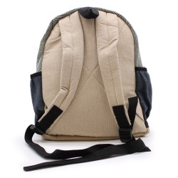 Mochila pequeña de cáñamo - Estilo cuerda y bolsillos - 30x22x7cm
