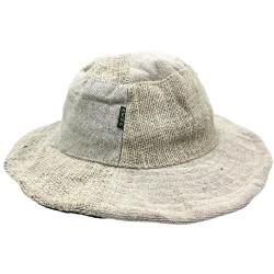Boho Hemp and Cotton Festival Hat with Patches...