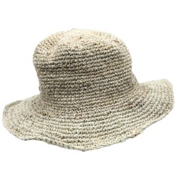 Boho Hemp and Cotton Festival Hat Hand Woven -...