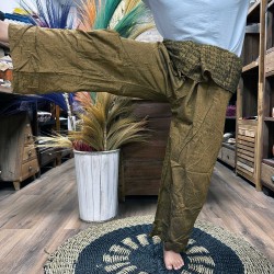 Yoga und Festivals Hose - Thai Fischer Mandala Mantra - Orange Unisex Einheitsgröße Hippie 100% Baumwolle Männer/Frauen