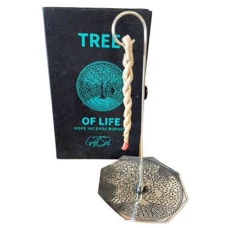 Set de Incienso de Cuerda y Soporte Plateado - Árbol de la Vida