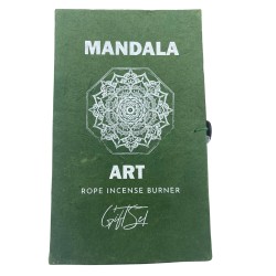 Set de Incienso de Cuerda y Soporte Plateado - Flor de Mandala