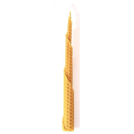 VELA CERA DE ABEJA PURA 100% PANAL - 20cm aprox. - 100% artesana - 20g.