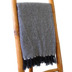 Boho Comfort Blanket - 140x200cm - Navy Zigzag...