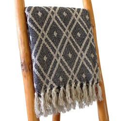 Manta Boho Comfort - 140x200cm - Negre i Beix -...