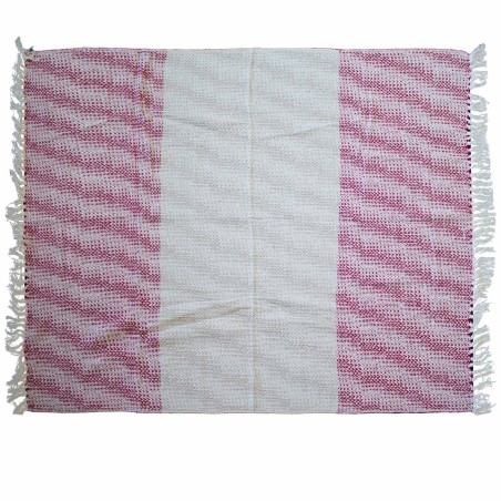 Boho Comfort Blanket - 140x200cm - Two-tone ruby - 100% cotton - Made in India