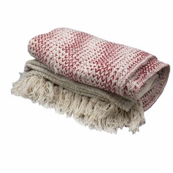 Manta Boho Comfort - 140x200cm - Rubí Dos Tonos - 100% Algodón - Hecho en India
