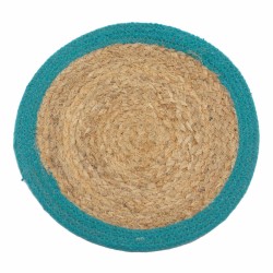 Natural Placemat - Jute and Cotton 30cm - Teal...