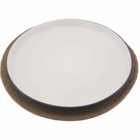 Set de table naturel - Jute et coton 30cm - Bord naturel - Fabriqué en Inde