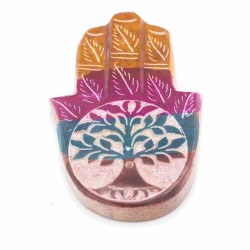 Porte-Encens Hamsa Main de Fatima en Stéatite...