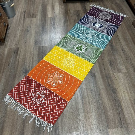 Alfombra de Yoga 100% Algodón - 60x200cm - 7 Chakras - Hecho en India
