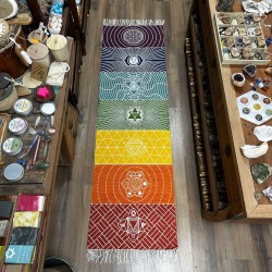 Tappetino yoga 100% cotone - 60x200 cm - 7 Chakra - Prodotto in India
