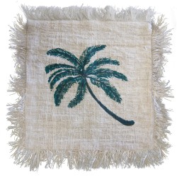 Capa de Almofada em Linho 45x45 Palmeira com...