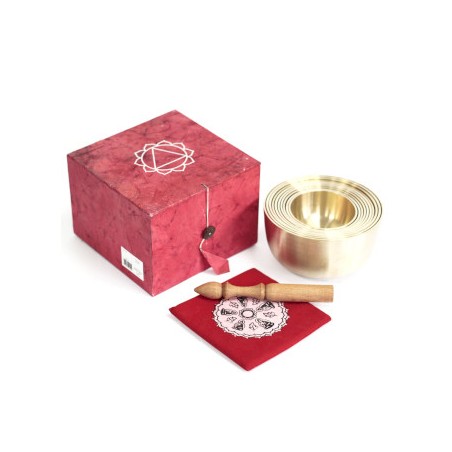 Set of 10 metal Chakra bowls - Tibetan - 14x14x7.5cm