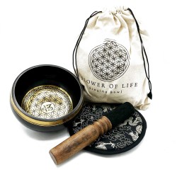Set de regal de bol tibetà fet i gravat a mà -...