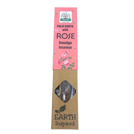 Encens naturel Palo Santo et Rose NAMASTE INDIA Inspiré de la Terre - Boîte de 25gr d’Encens Bio