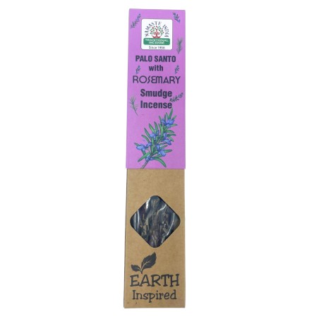 Incienso Natural de Palo Santo y Romero NAMASTE INDIA Earth Inspired - Cajita de 25gr de Incienso Orgánico