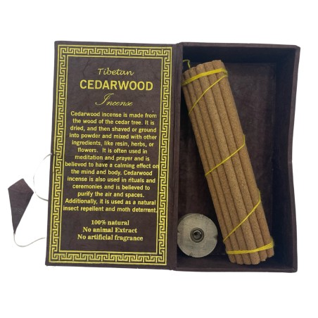 Kit Incienso Sughandit Dhoop del Himalaya - Madera de Cedro - Purifica el aire y calma el espíritu - 100% Natural - 30 barritas