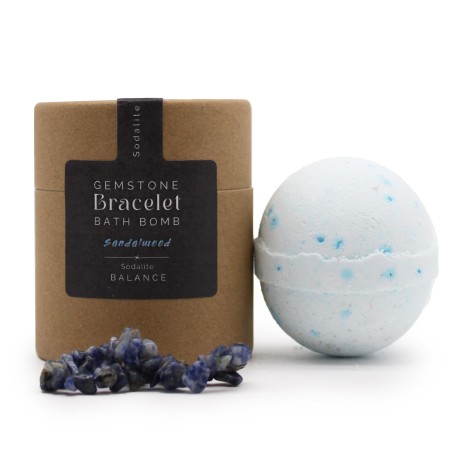 Bath Bomb with Gem Bracelet - Sandalwood - Sodalite