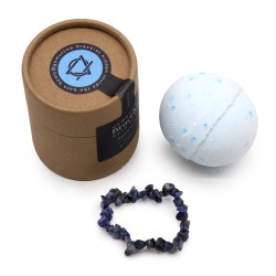 Badebombe mit Edelsteinarmband - Sandelholz -...