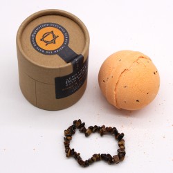 Bomba de Baño con Pulsera de Gemas - Naranja & Mandarina - Ojo de Tigre