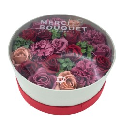 Runde Box - Vintage Rosen - Seife Blumenstrauß...