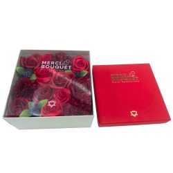 Boîte carrée - Roses rouges classiques -...
