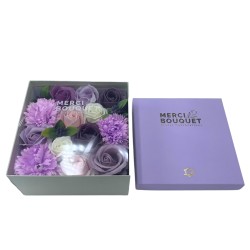 Boîte carrée - Lavande Rose et œillet - Savon...