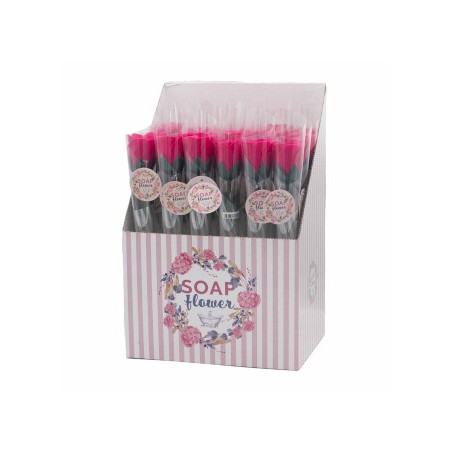Fleur de savon - Petite rose rouge - 30x3cm - 1 unité