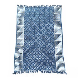 Manta Indigo Artesanal - 170x120cm - Azulejos...