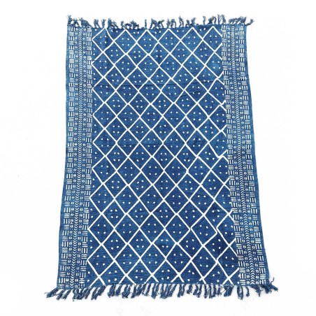 Manta Indigo Hecha a Mano - 170x120cm - Midnight Heerak - 100% Algodón