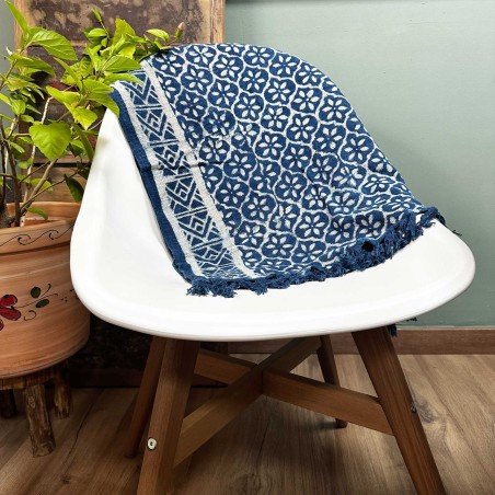 Alfombra Indigo Hecha a Mano - 170x60cm - Madjid Tiles - 100% Algodón