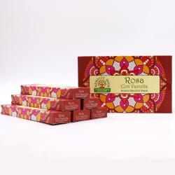 Incienso Namaste India Rosa y Vainilla - Tradicional de India Agarbathi - Masala Mandala Natural- Hecho a Mano