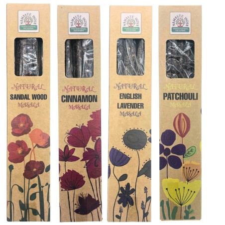 Kit de Incenso Masala Botânico Natural - Incenso Namaste Indiano Tradicional - 8 caixas sortidas