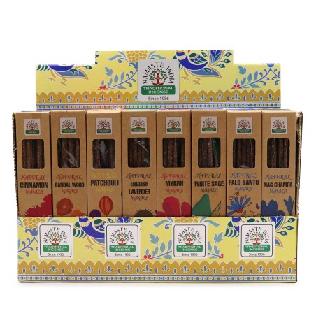 Kit Inciensos Botánico Natural Masala - Incienso Tradicional India Namaste - 8 cajitas surtidas