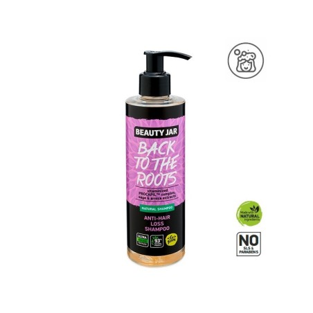 CHAMPÚ NATURAL ANTI-CAÍDA - COMPLEJO VITAMINADO, SALVIA Y ARNÍCA - BEAUTY JAR - SIN SLS - SIN PARABENOS - DOSIFICADOR - 250ml