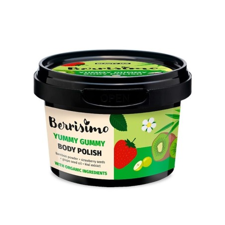 EXFOLIANTE CORPORAL - BODY POLISH - FRESAS, KIWI Y UVAS - BERRISIMO - SIN SLS - SIN SLES - SIN PARABENOS - 270gr
