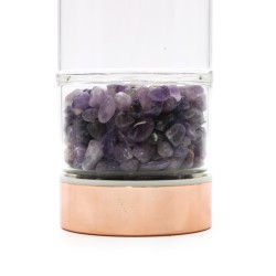 Botella de Cristal para Infusión de Te - Oro Rosa - Amatista