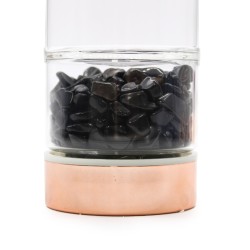 Botella de Cristal para Infusion de Te de Cristal - Oro Rosa - Ónix