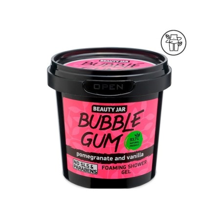 GEL DE DUCHA ESPUMOSO ANTIOXIDANTE BUBBLE GUM - GRANADA Y VAINILLA - BEAUTY JAR - SIN SLS - SIN PARABENOS - ORGÁNICO 150gr