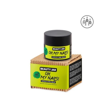 BÁLSAMO NATURAL PARA UÑAS Y CUTÍCULAS - LIMÓN, CACAO Y ALMENDRAS - BEAUTY JAR - SIN SLS - SIN PARABENOS - 15ml