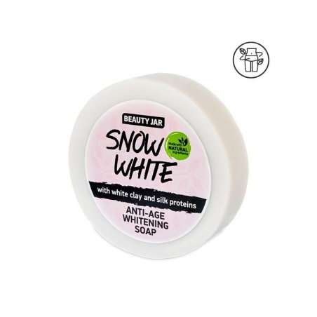 JABÓN ANTIEDAD SNOW WHITE - ARCILLA BLANCA Y PROTEÍNAS - BEAUTY JAR - SIN SLS - SIN PARABENOS - INGREDIENTES NATURALES - 80gr