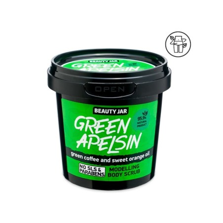 EXFOLIANTE CORPORAL MOLDEADOR GREEN APELSIN - CAFÉ VERDE Y NARANJA - BEAUTY JAR - SIN SLS - SIN PARABENOS - NATURAL - 200gr