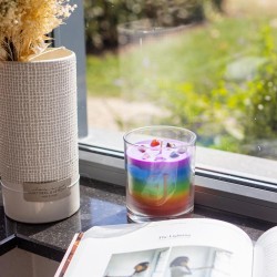 Bougie artisanale 7 chakras «&nbsp;Feel Good&nbsp;» - Exclujess - Bougie de méditation aux pierres précieuses - Ambre et Patchouli du Maro