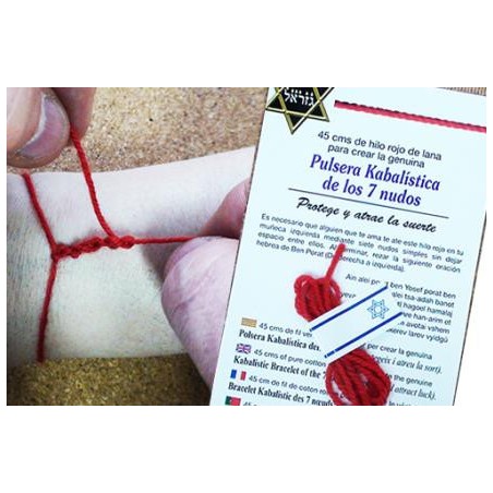 POLSERA KABALÍSTICA DELS 7 NUSOS 45 CMS DE FIL VERMELL DE LLANA PER FER LA GENUINA (PROTECCIÓ I SORT)